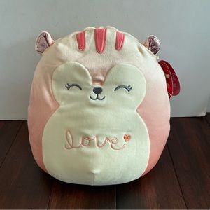 SQUISHMALLOWS NWT Lane Peach Pink Love Heart Squirrel 12" Stuffed Top Plush SL2